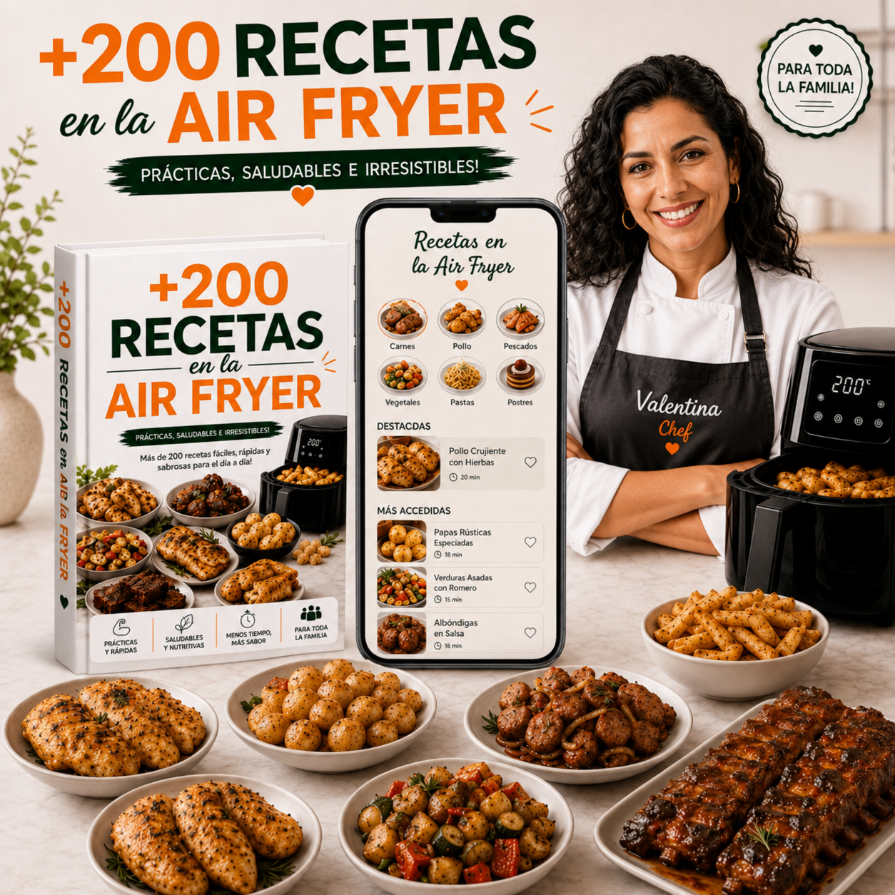 +200 Recetas Deliciosas en la Air Fryer